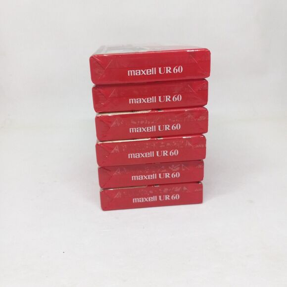 Sealed Maxell UR 60 Cassette Tape-Position IEC Type I-Normal Bias-Lot Of 6 - Picture 2 of 6